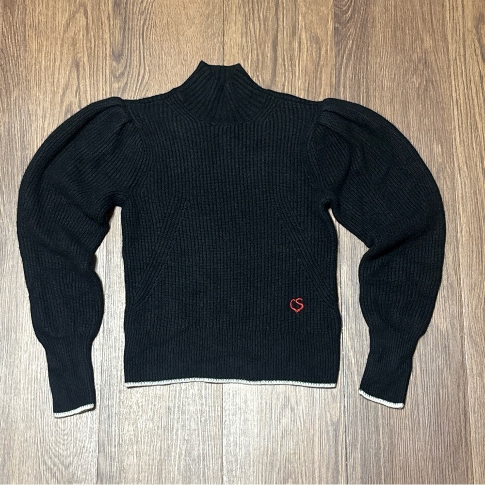 Claudia Schiffer x FRAME 100% Cashmere Puff Sleeve Sweater | Old Money Collab